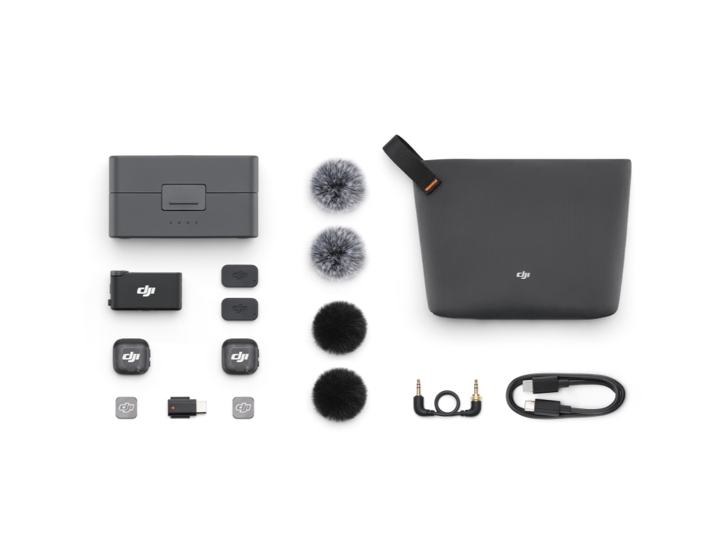 DJI Mic 3 (2 TX + 1 RX + Charging Case), Black