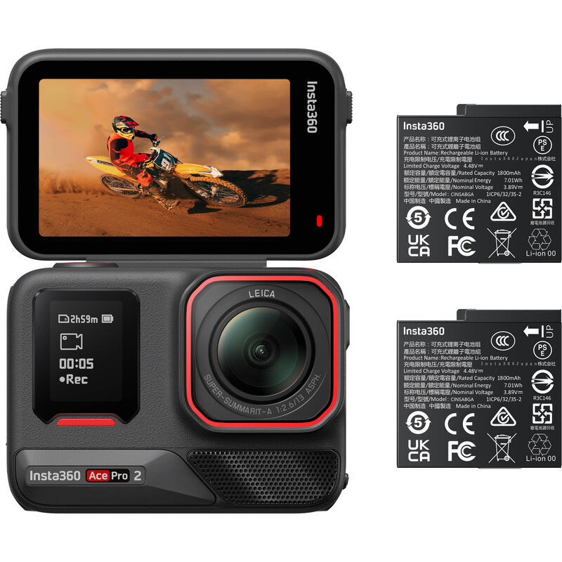 Insta360 Ace Pro 2 Dual Battery Bundle, Black
